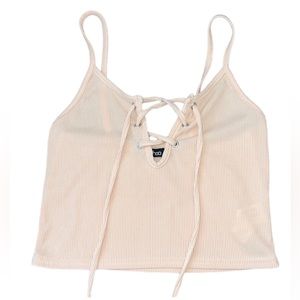 Women’s Boohoo Peach Ribbed Cropped Tank Top Size 6 US